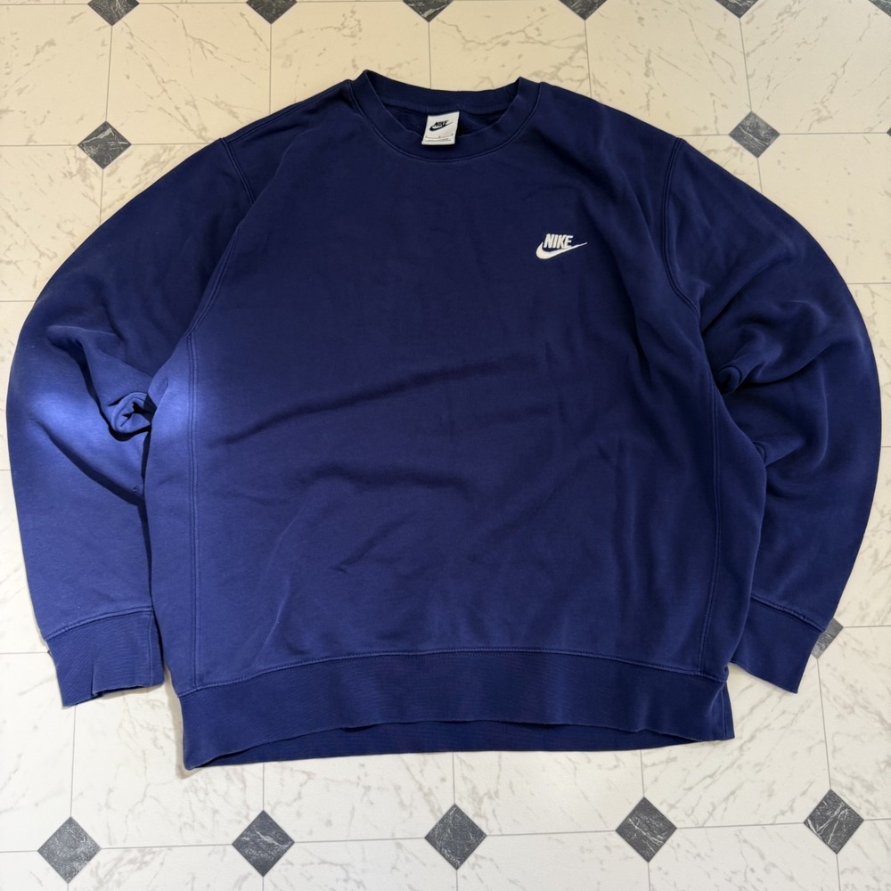 Vintage Nike Crewneck Sweatshirt Large Blue Swoosh Logo Pullover